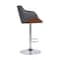 Armen Living Toby Gray Faux Leather Adjustable Height Swivel Walnut Wood and Chrome Bar Stool LCTOSWBAWAGR - alternate 6